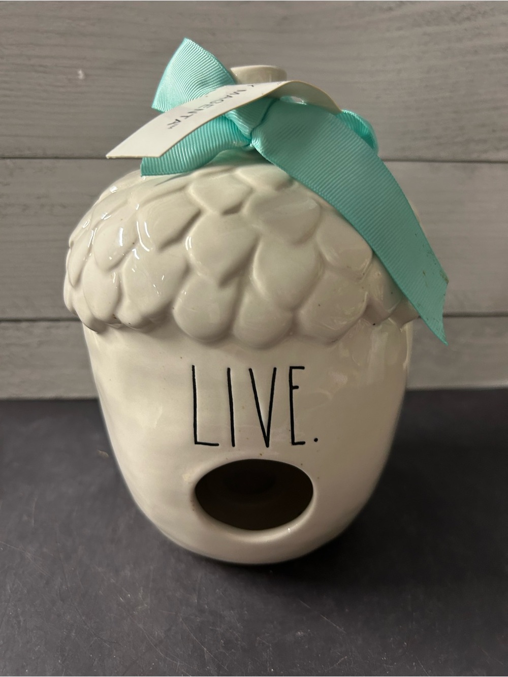 Rae Dunn ‘LIVE’ Ceramic Acorn Birdhouse